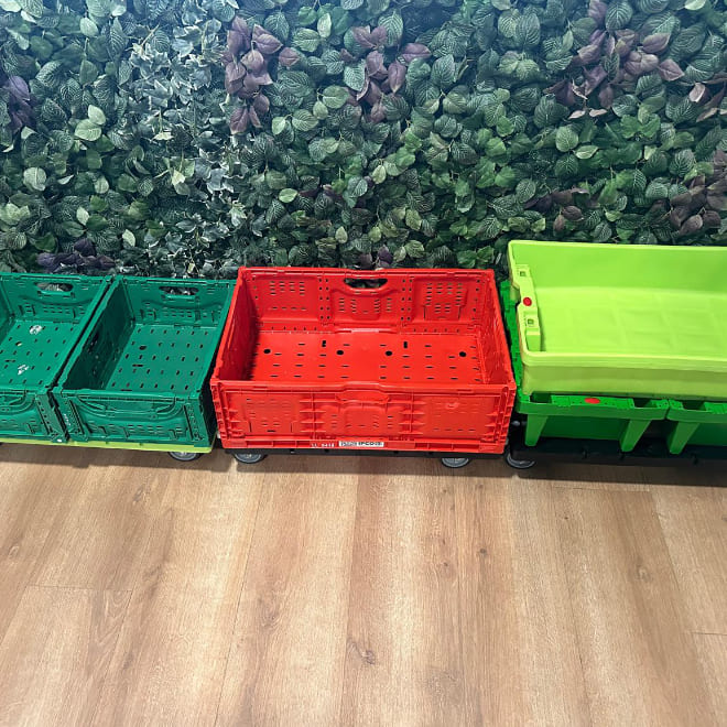 Base con ruedas para cajas
